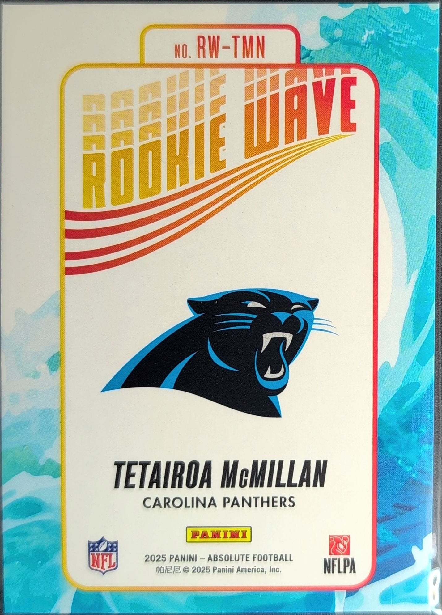 Tetairoa McMillan 2025 Panini Absolute #RW-TMN Rookie Wave Carolina Panthers - back image