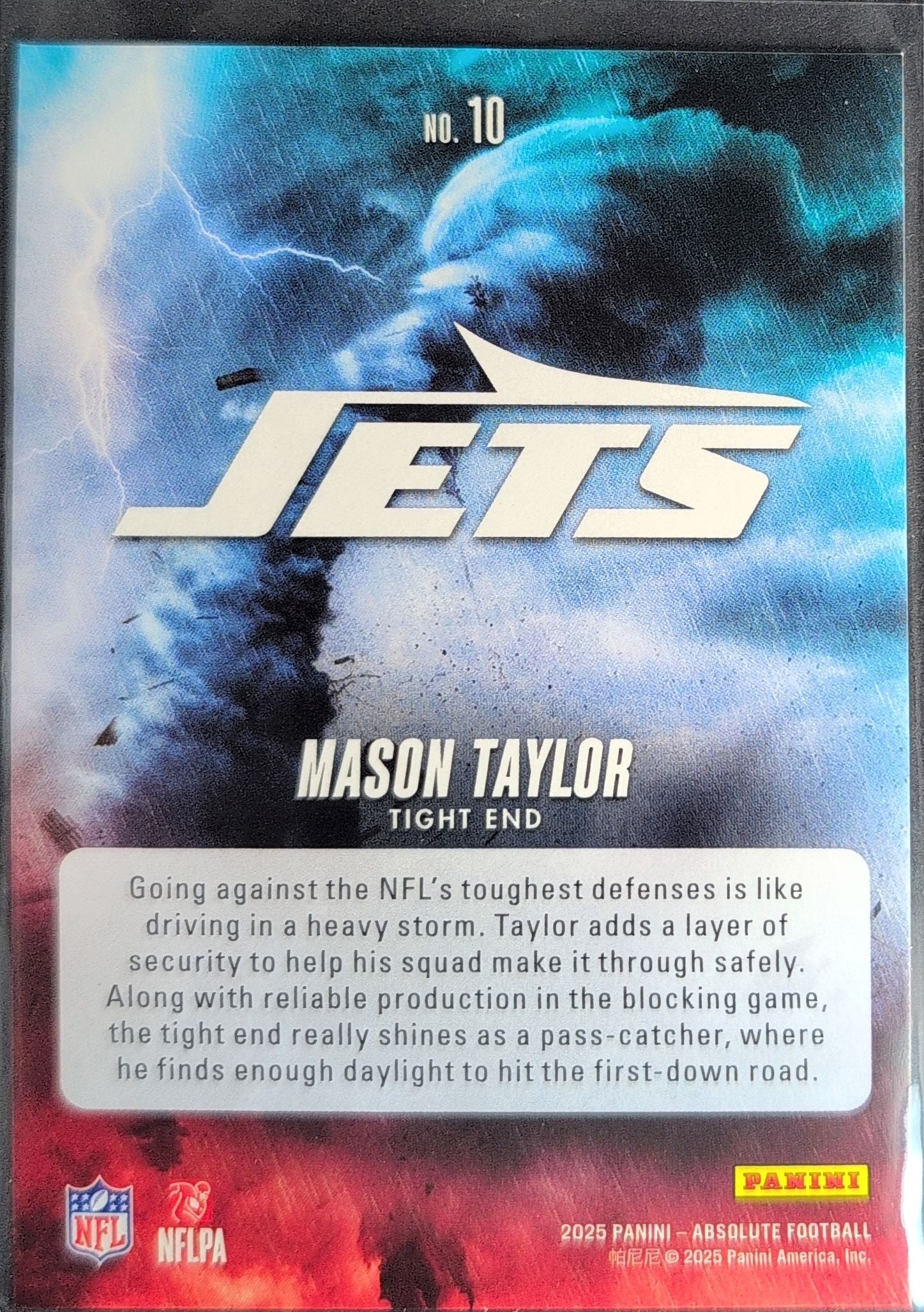 2025 Panini Absolute Mason Taylor #10 By Storm New York Jets back