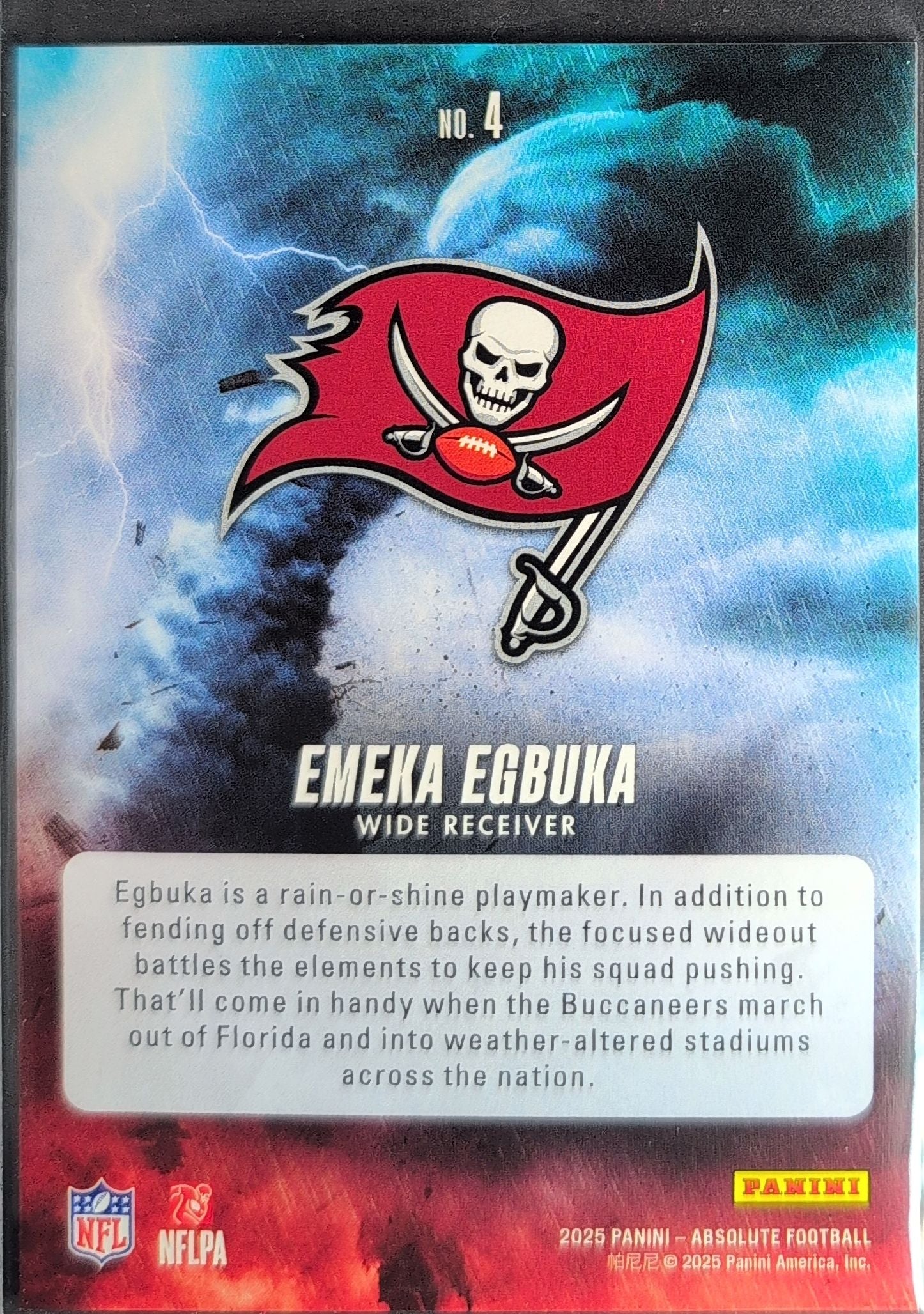 2025 Panini Absolute Emeka Egbuka #4 By Storm Tampa Bay Buccaneers back
