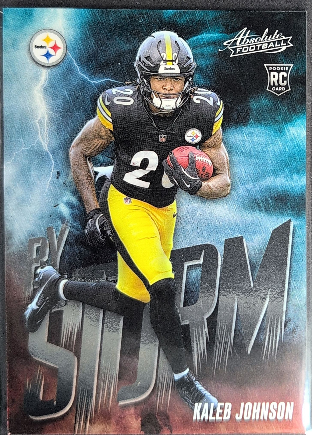 2025 Panini Absolute Kaleb Johnson #8 By Storm Pittsburgh Steelers front