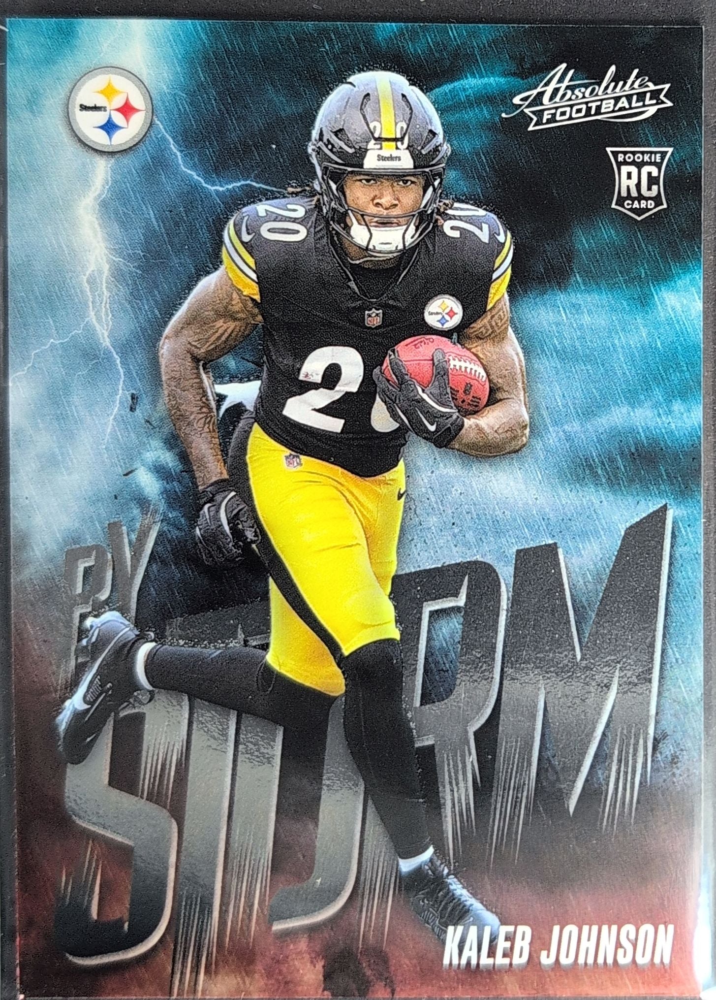 2025 Panini Absolute Kaleb Johnson #8 By Storm Pittsburgh Steelers front