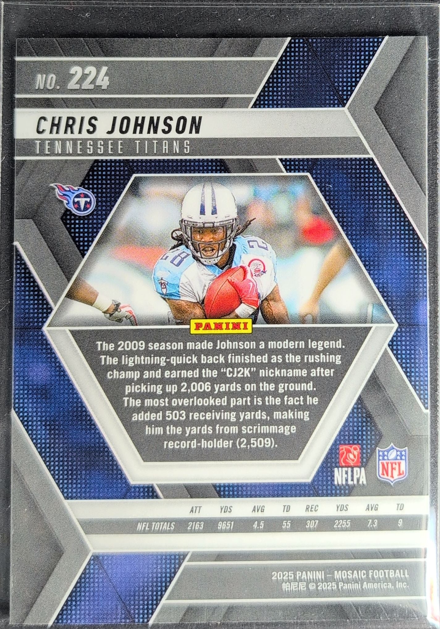 2025 Panini Mosaic Chris Johnson #224 Tennessee Titans back