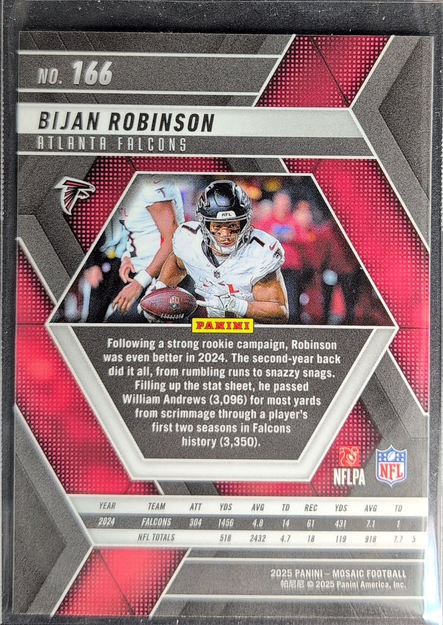 2025 Panini Mosaic Bijan Robinson #166 Atlanta Falcons back