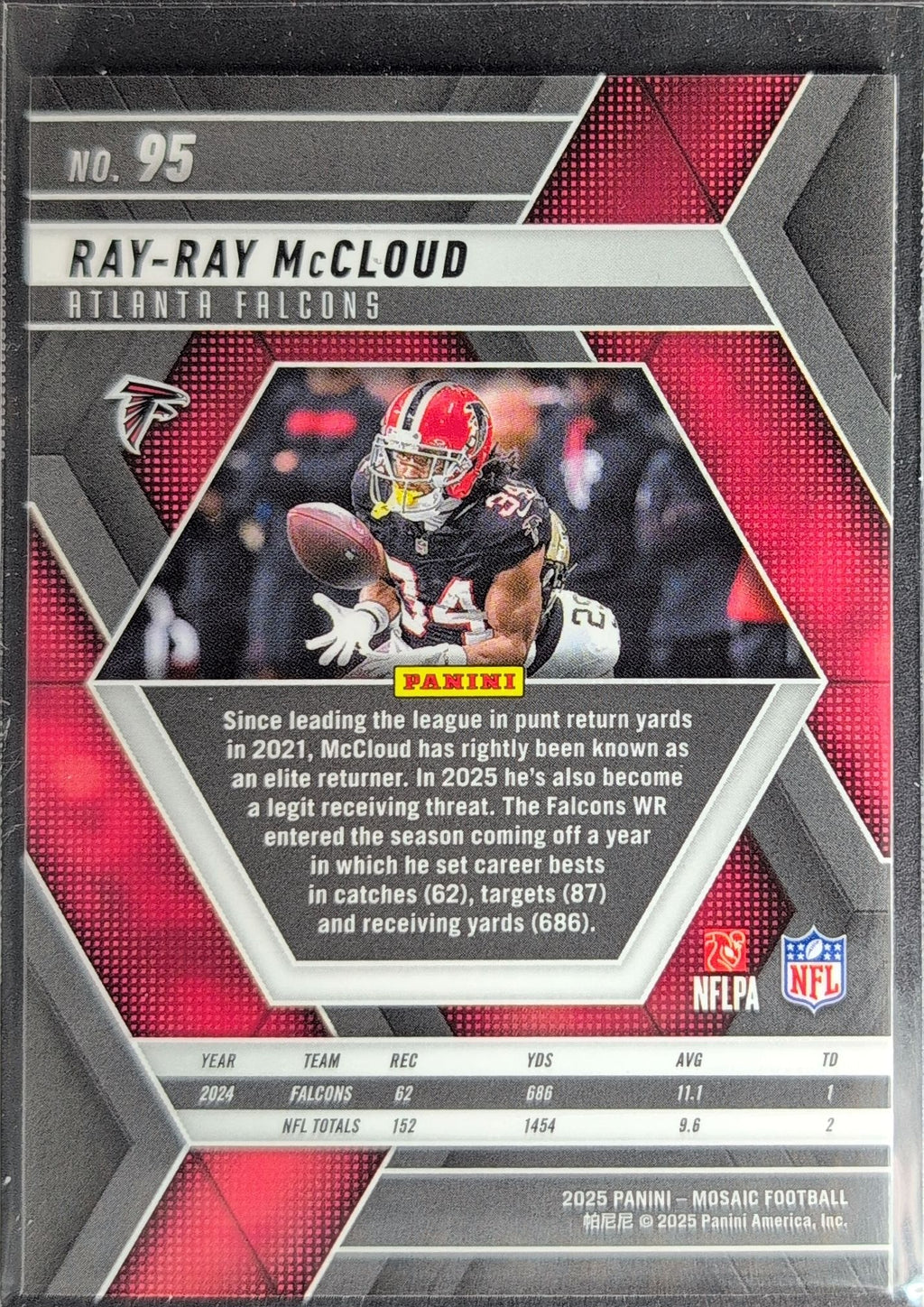 2025 Panini Mosaic Ray-Ray McCloud #95 Atlanta Falcons back