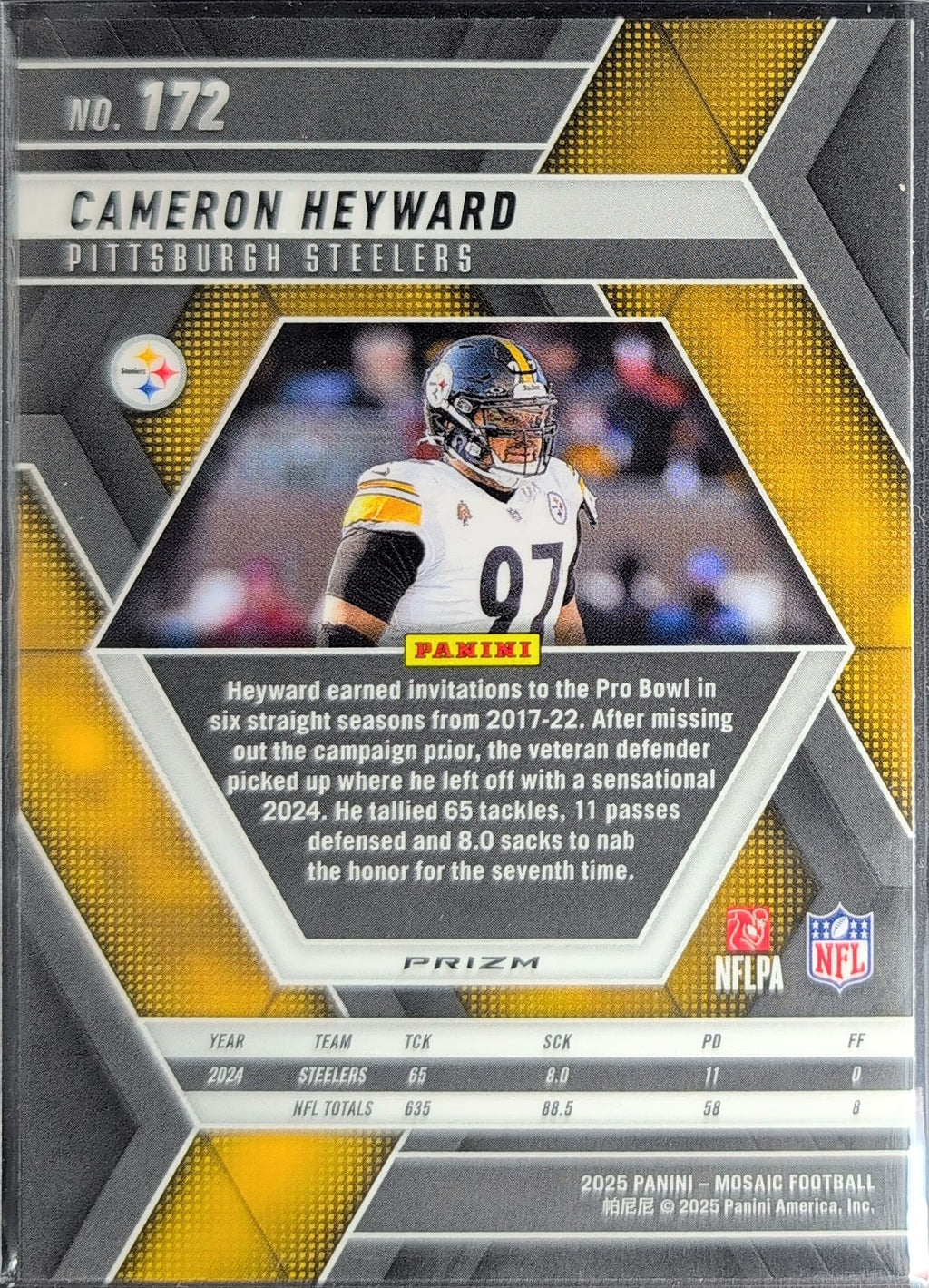 2025 Panini Mosaic Cameron Heyward #172 Pittsburgh Steelers back