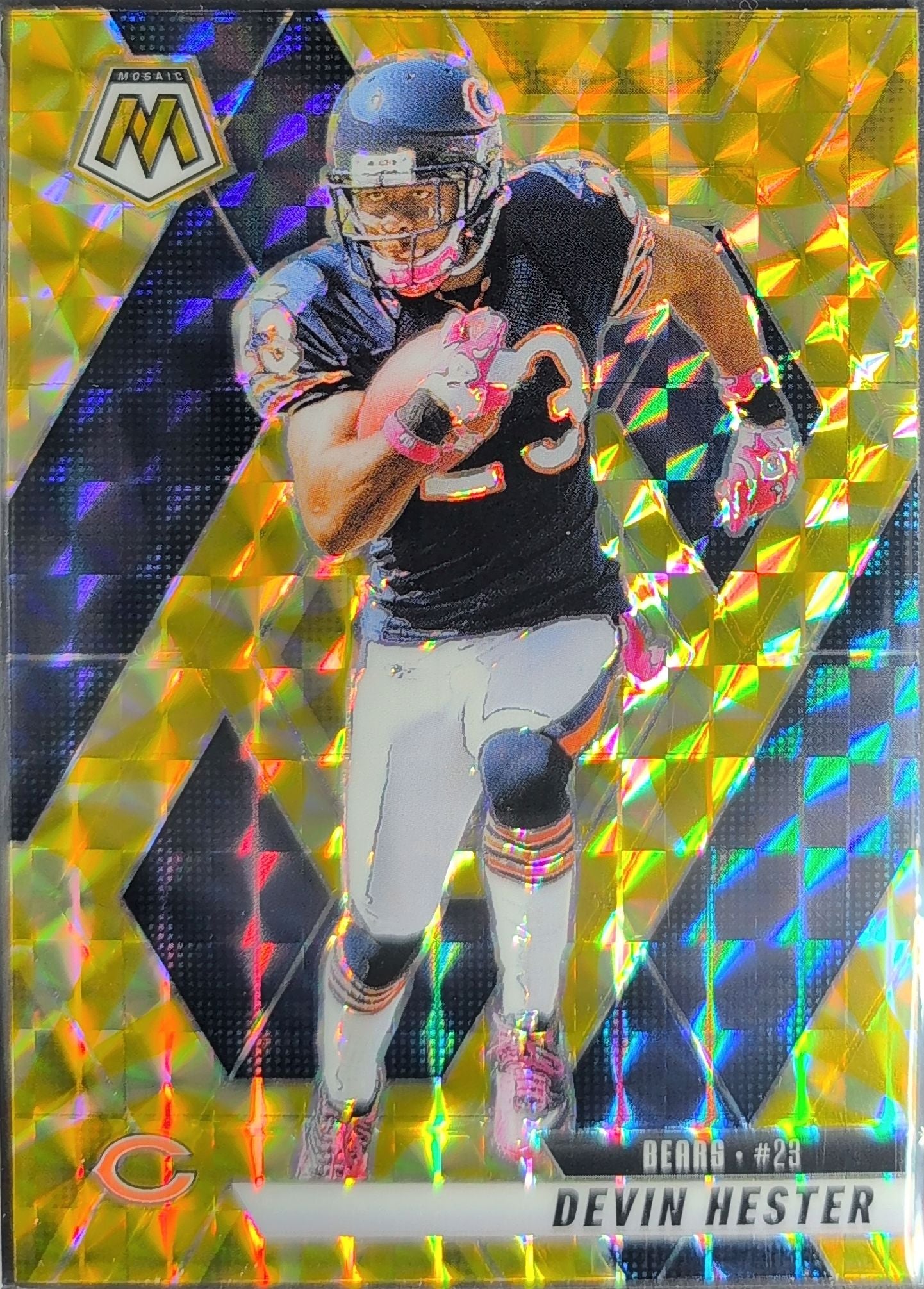 2025 Panini Mosaic Devin Hester #118 Mosaic Reactive Yellow Chicago Bears front