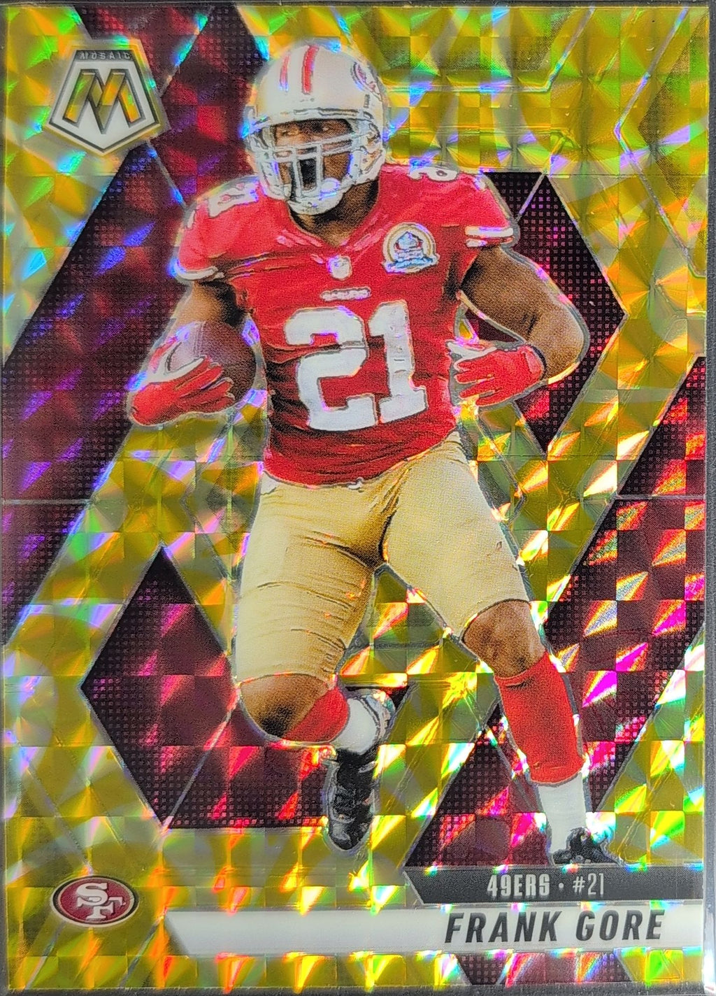 2025 Panini Mosaic Frank Gore #137 Mosaic Reactive Yellow San Francisco 49ers front