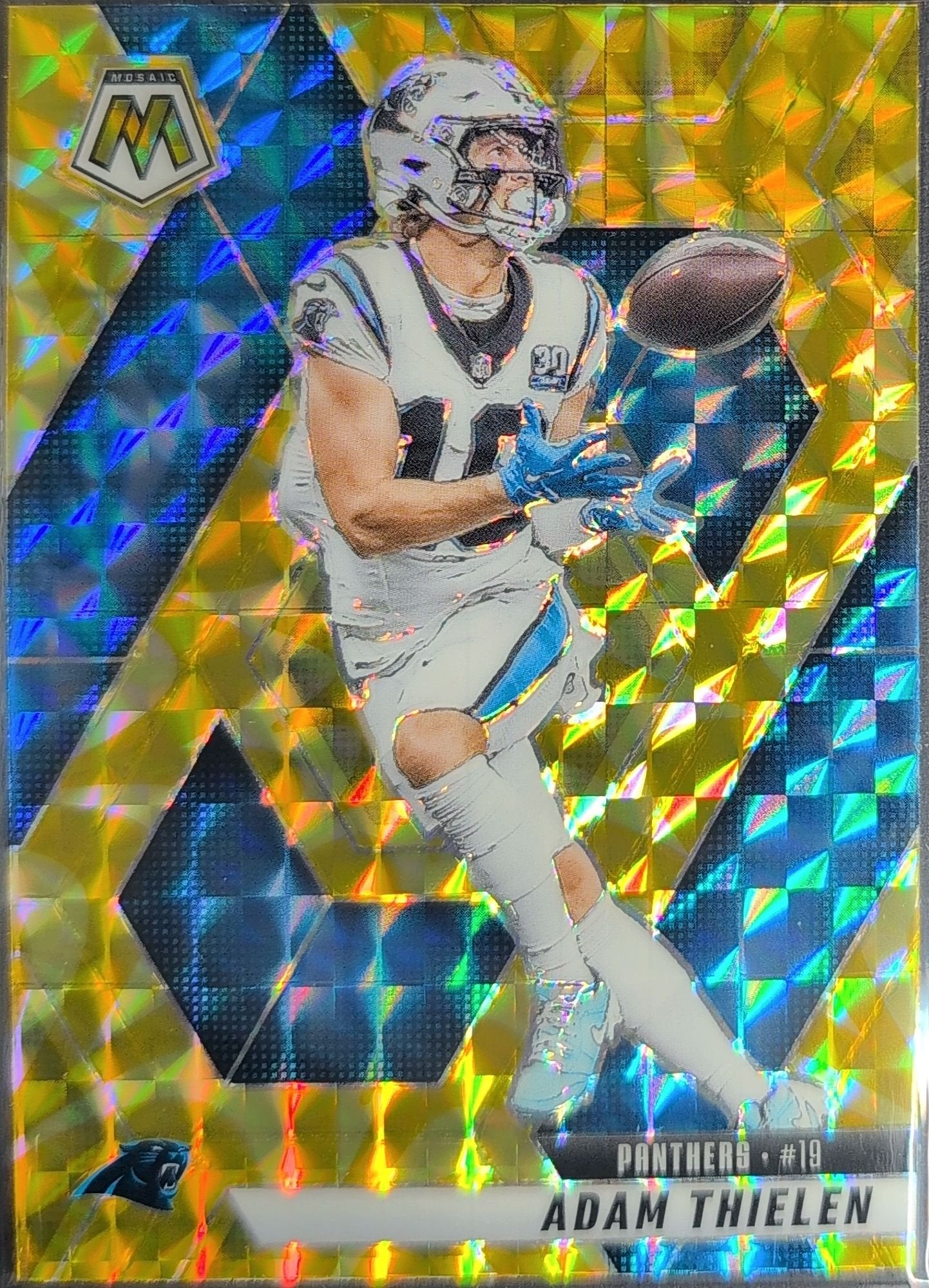 Adam Thielen 2025 Panini Mosaic #223 Mosaic Reactive Yellow Carolina Panthers - front image