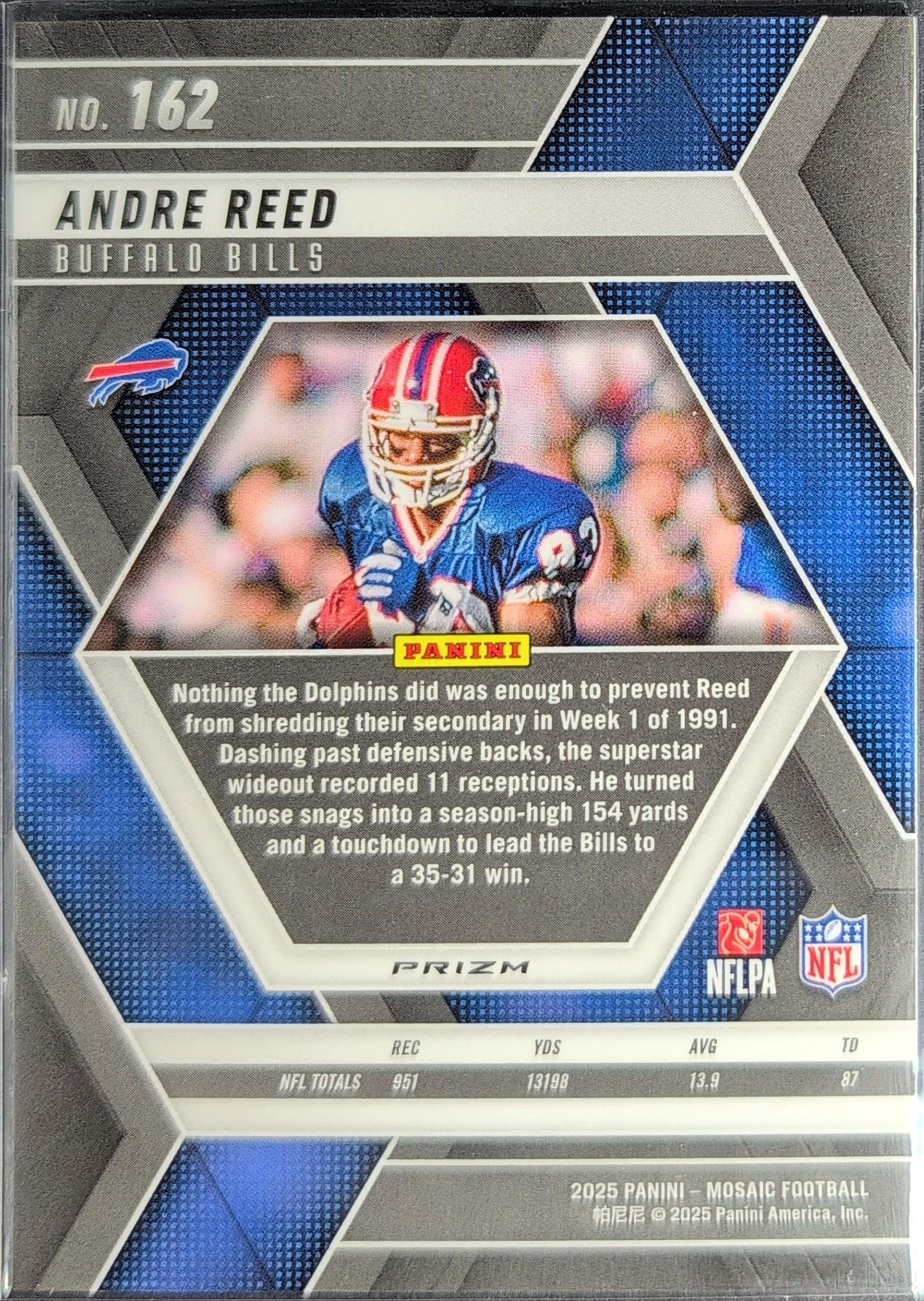 Andre Reed 2025 Panini Mosaic #162 Mosaic Green Buffalo Bills - back image