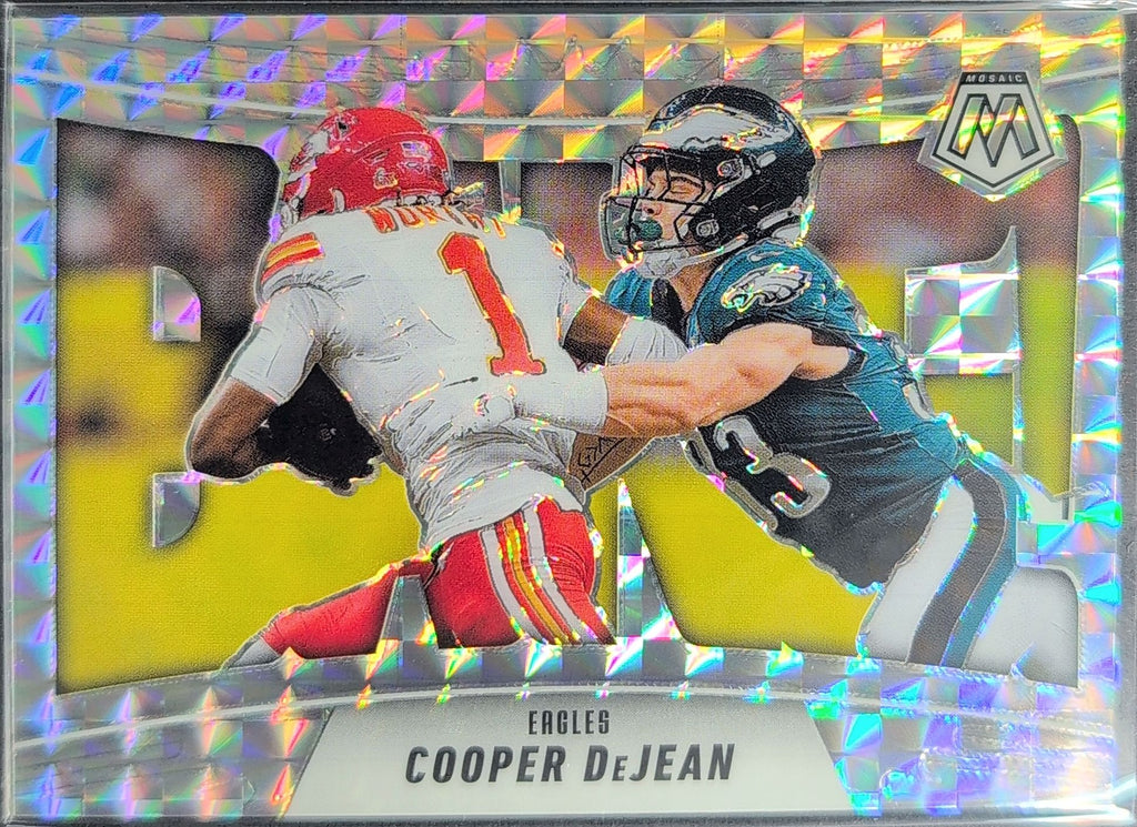 2025 Panini Mosaic Cooper DeJean #9 Bang! Mosaic Philadelphia Eagles front