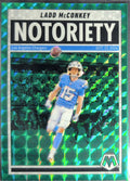 2025 Panini Mosaic Ladd McConkey #2 Notoriety Mosaic Green Los Angeles Chargers front