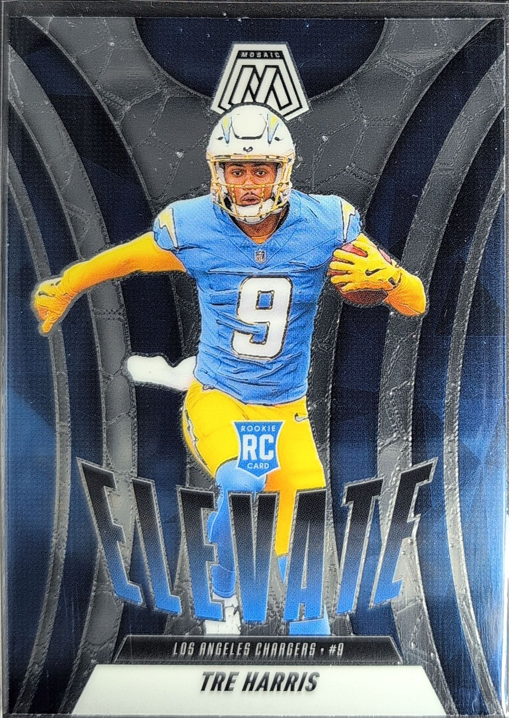 2025 Panini Mosaic Tre Harris #10 Elevate Los Angeles Chargers front