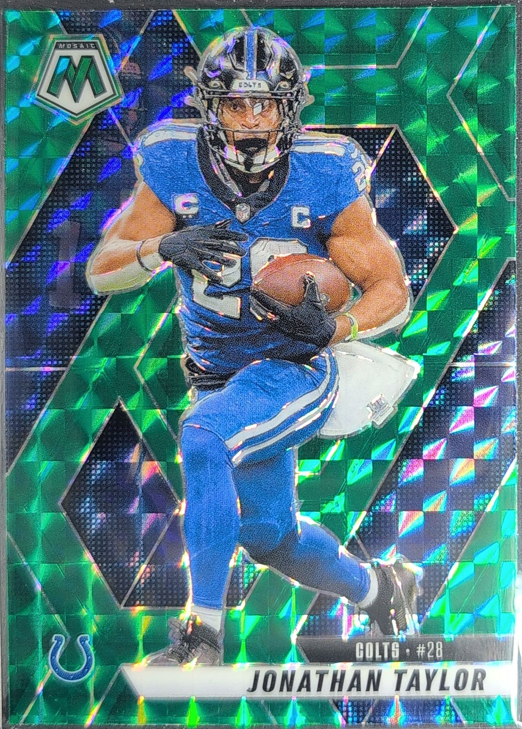 2025 Panini Mosaic Jonathan Taylor #235 Mosaic Green Indianapolis Colts front