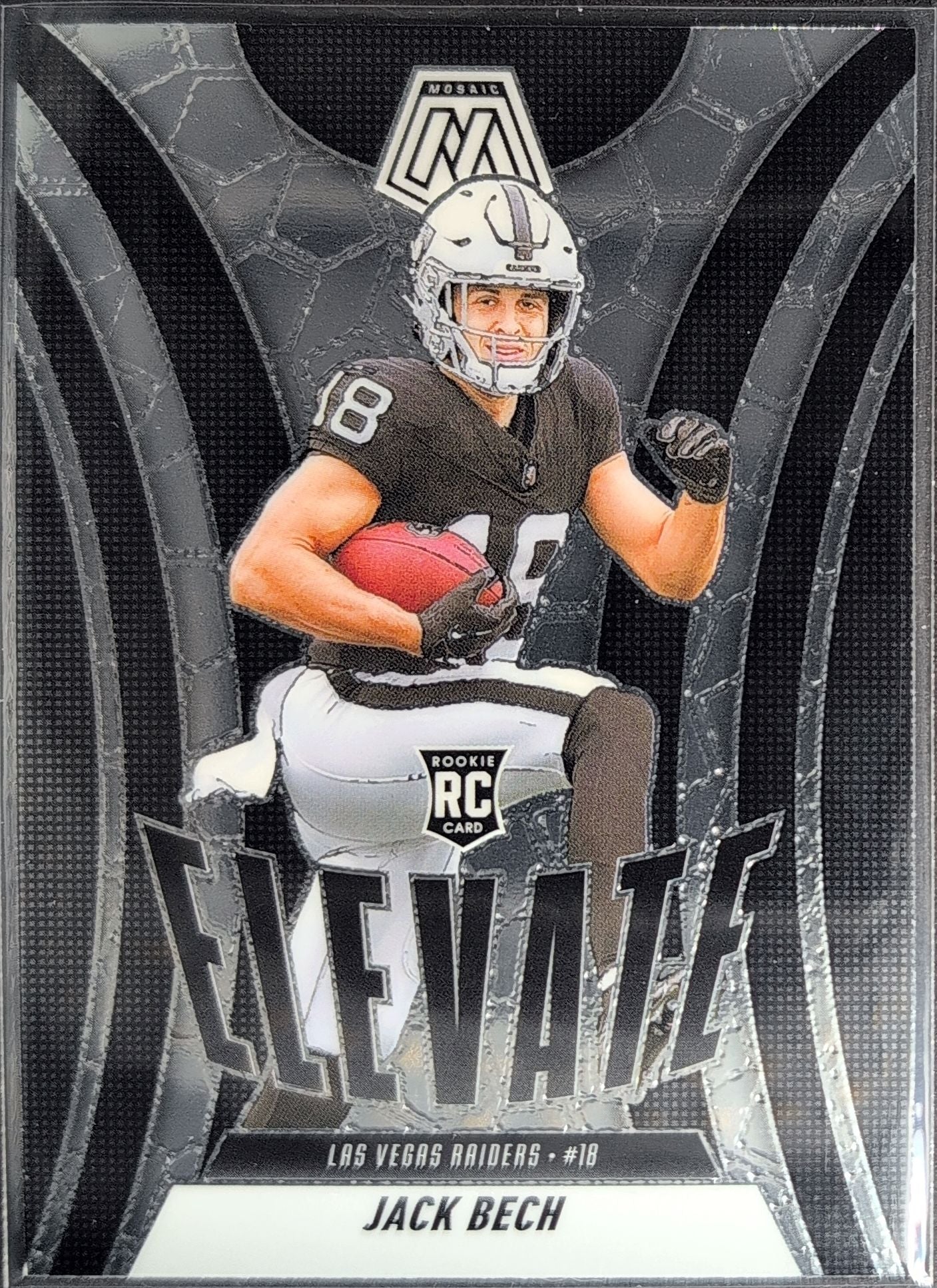 2025 Panini Mosaic Jack Bech #11 Elevate Las Vegas Raiders front