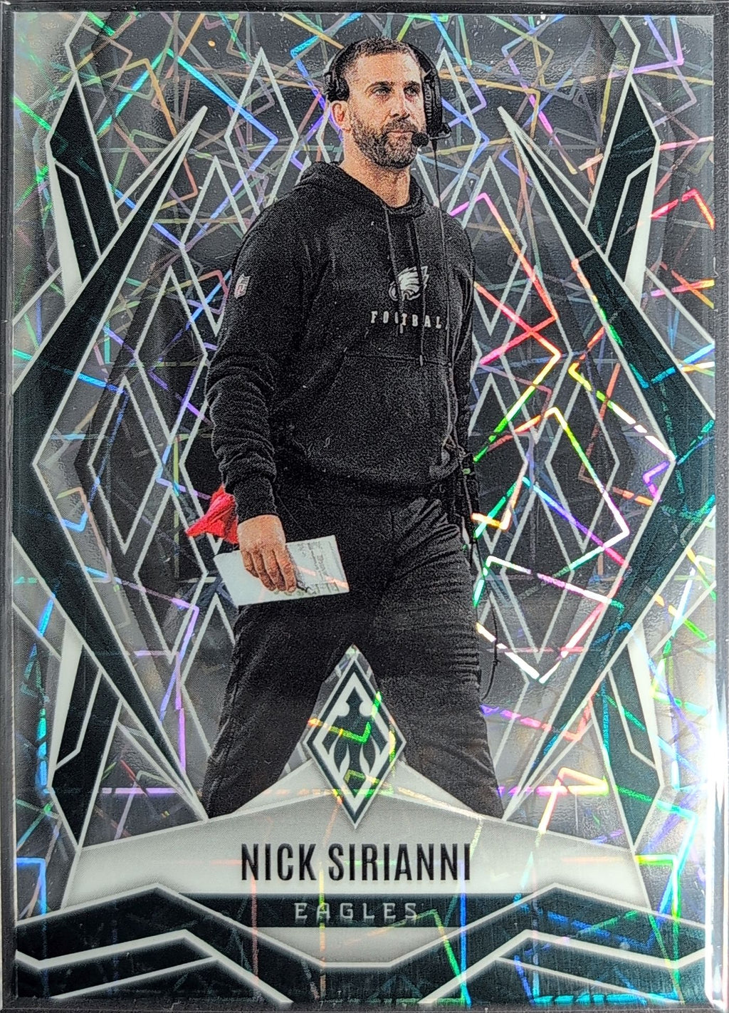 2025 Panini Phoenix Nick Sirianni #116 Silver Lazer Prizm Philadelphia Eagles front