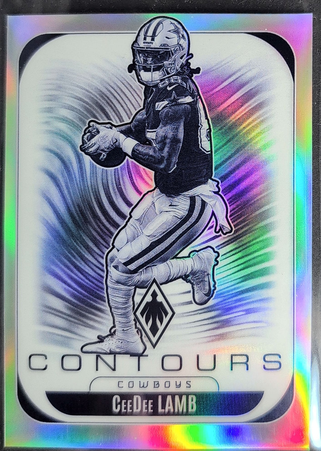 2025 Panini Phoenix CeeDee Lamb #9 Contours White Shimmer Prizm Dallas Cowboys front