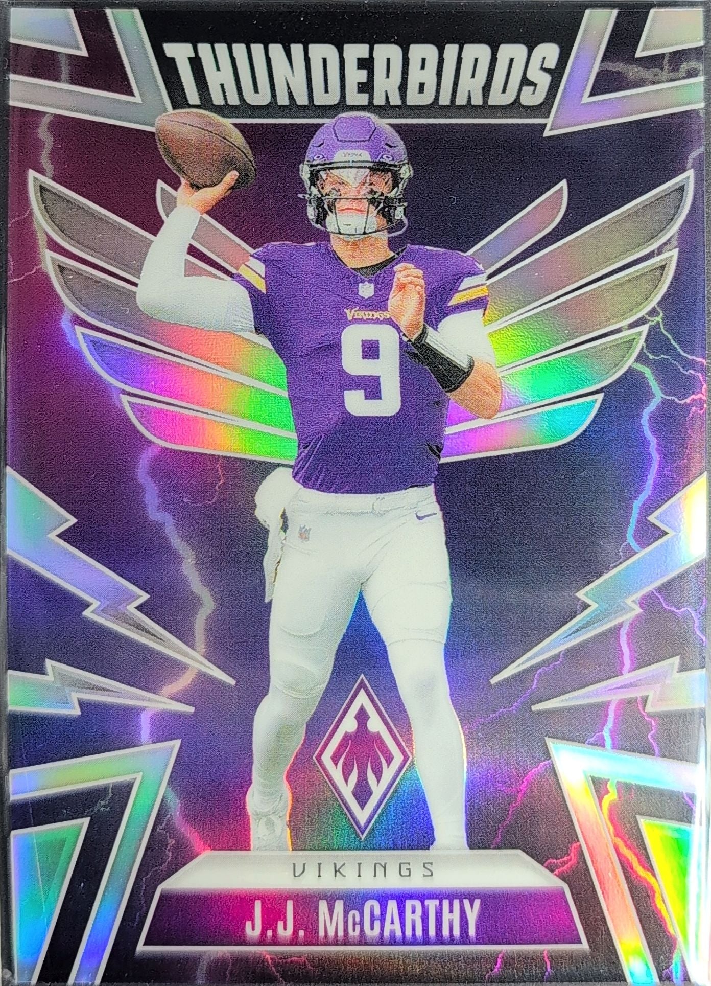2025 Panini Phoenix J.J. McCarthy #33 Thunderbirds Minnesota Vikings front