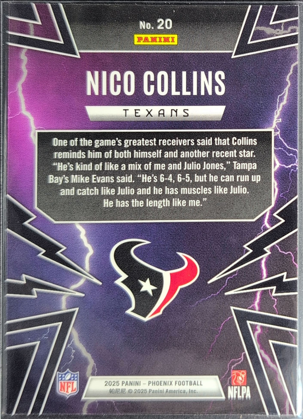 2025 Panini Phoenix Nico Collins #20 Thunderbirds Houston Texans back