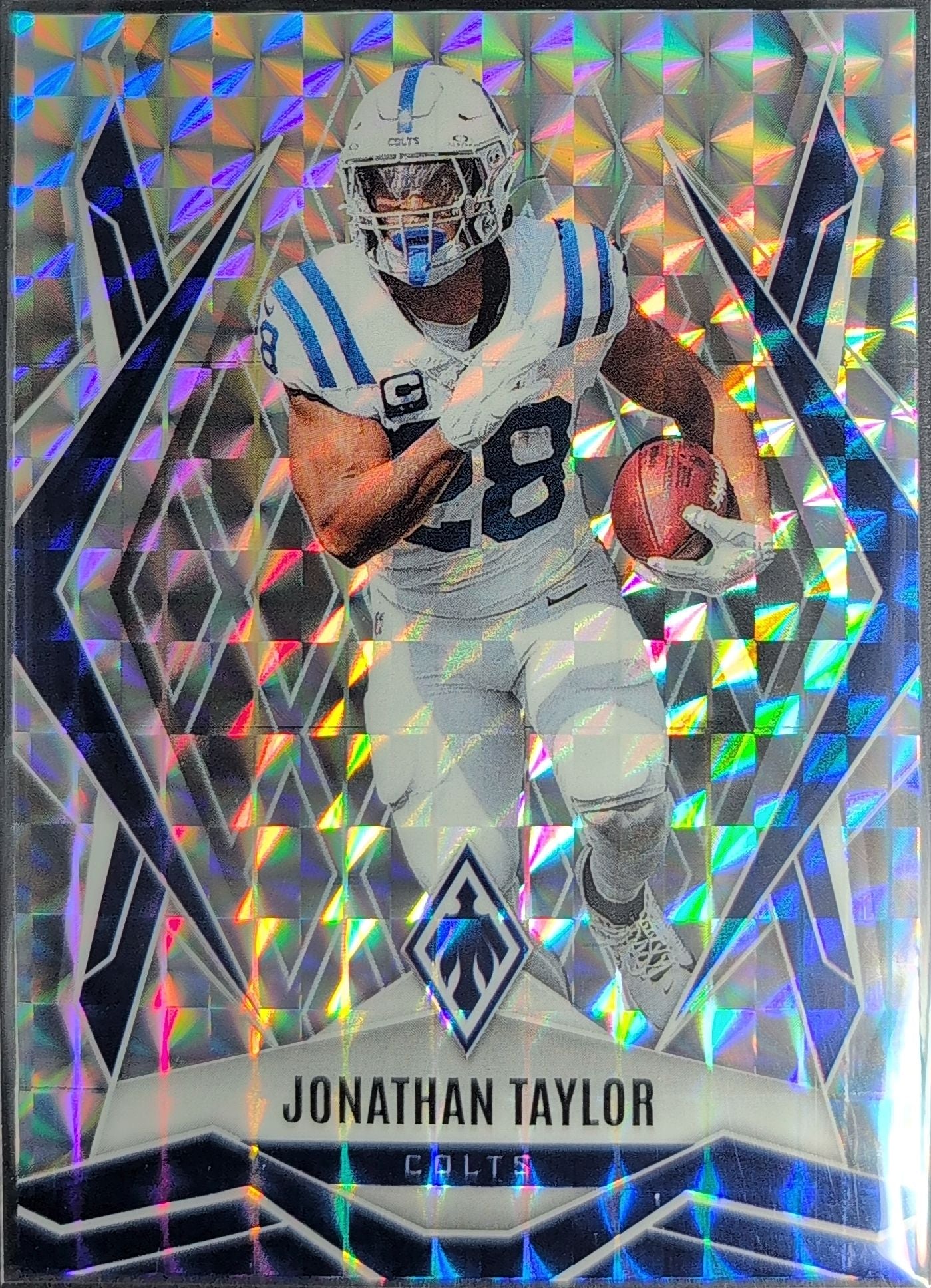 2025 Panini Phoenix Jonathan Taylor #145 Silver Pyramids Prizm Indianapolis Colts front