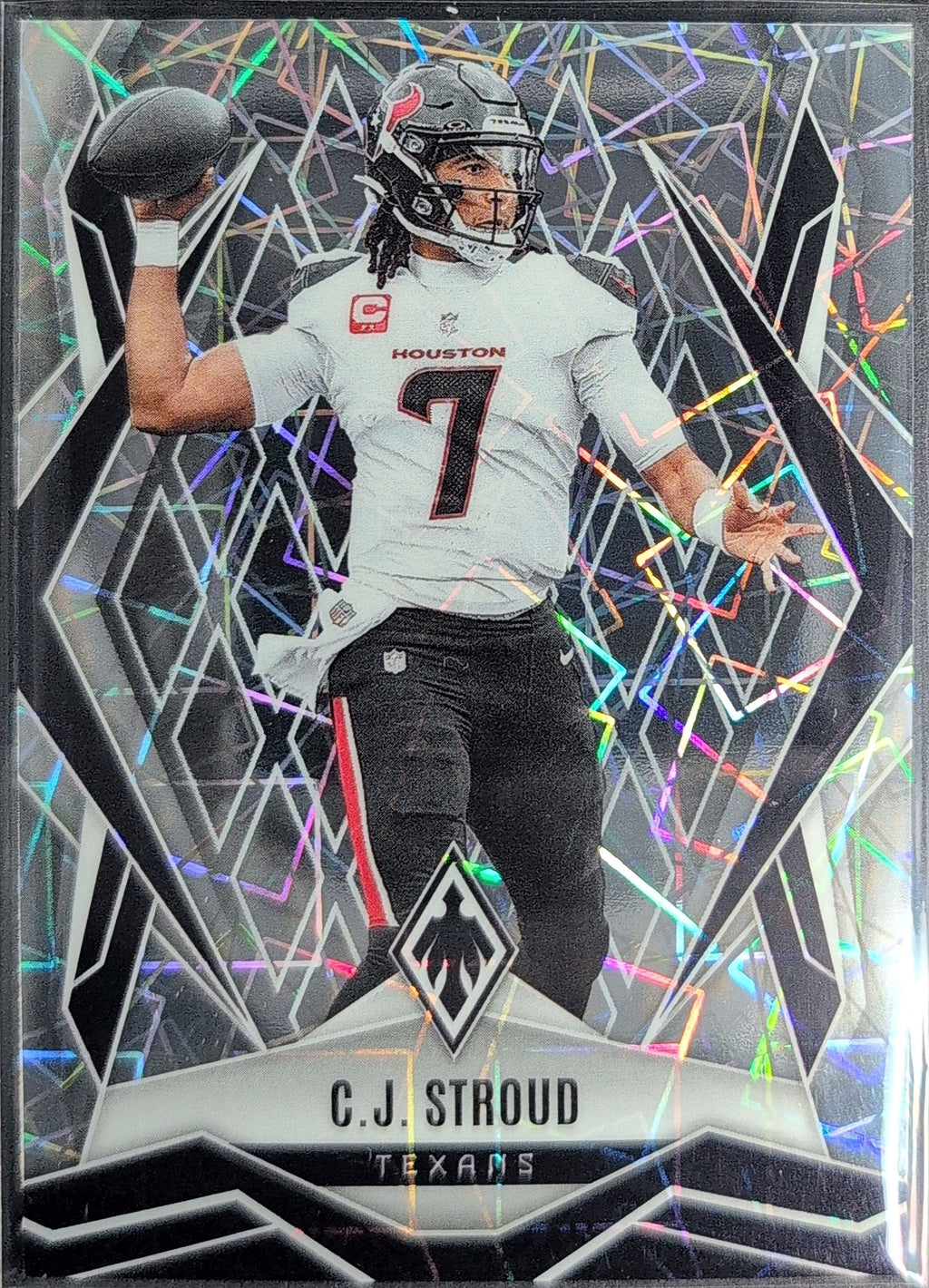 2025 Panini Phoenix C.J. Stroud #136 Silver Lazer Prizm Houston Texans front