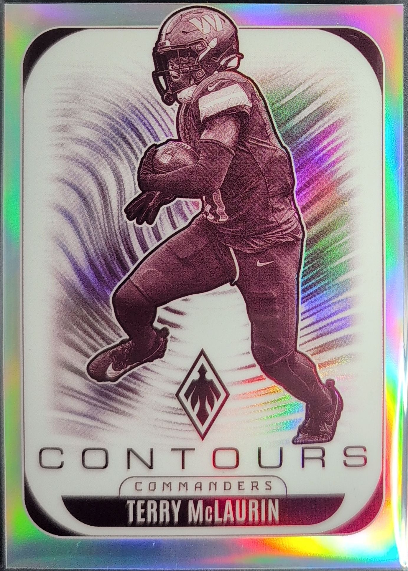 2025 Panini Phoenix Terry McLaurin #32 Contours White Shimmer Prizm Washington Commanders front