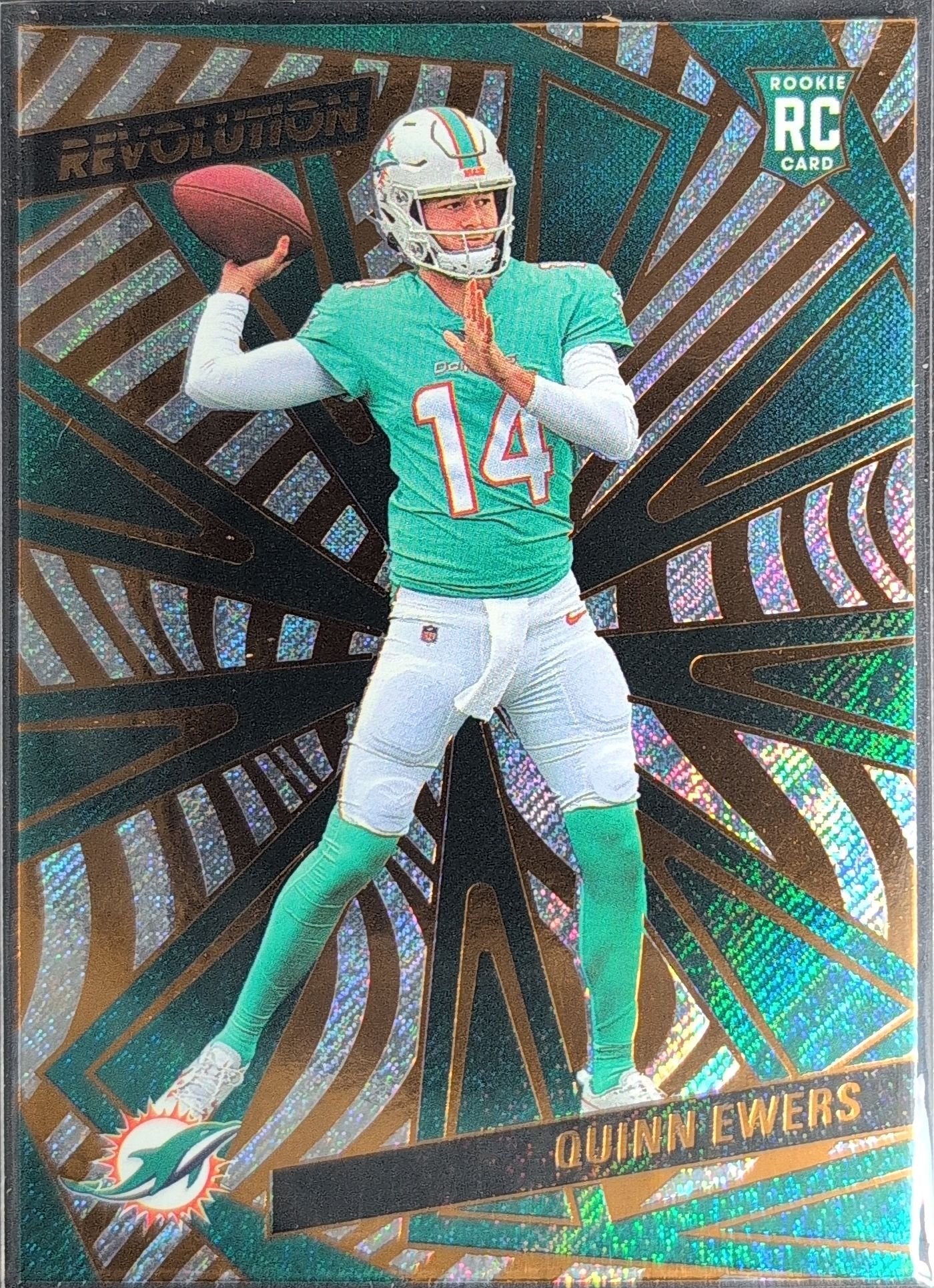 Quinn Ewers 2025 Panini Revolution #235 Rookie RC Miami Dolphins - front image