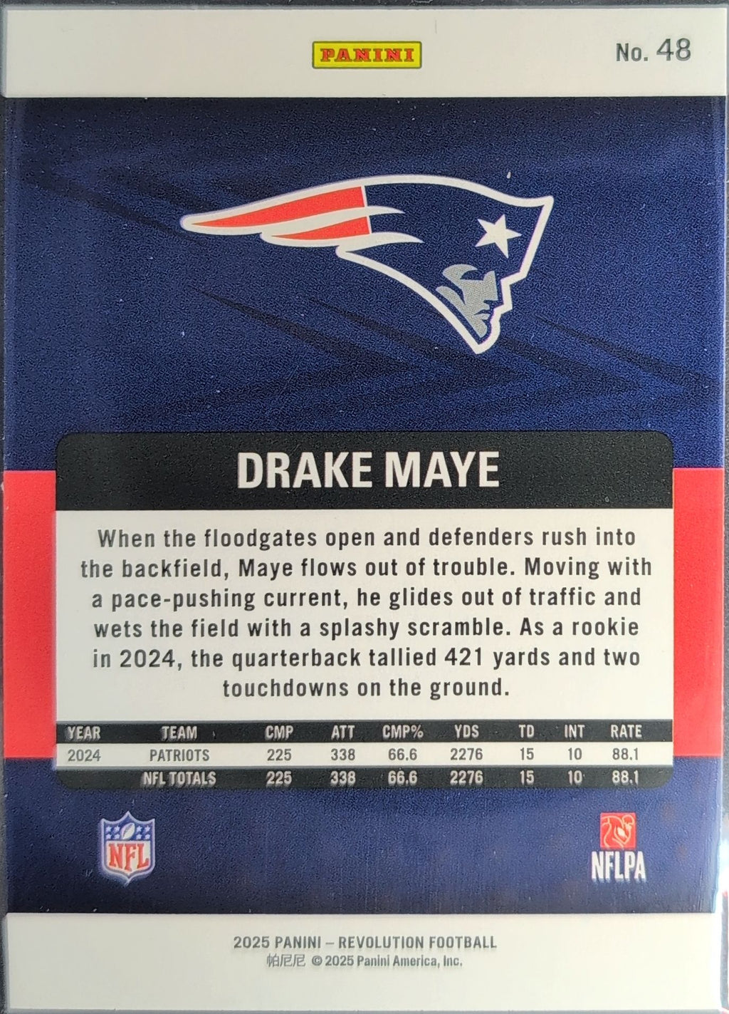 2025 Panini Revolution Drake Maye #48 New England Patriots back