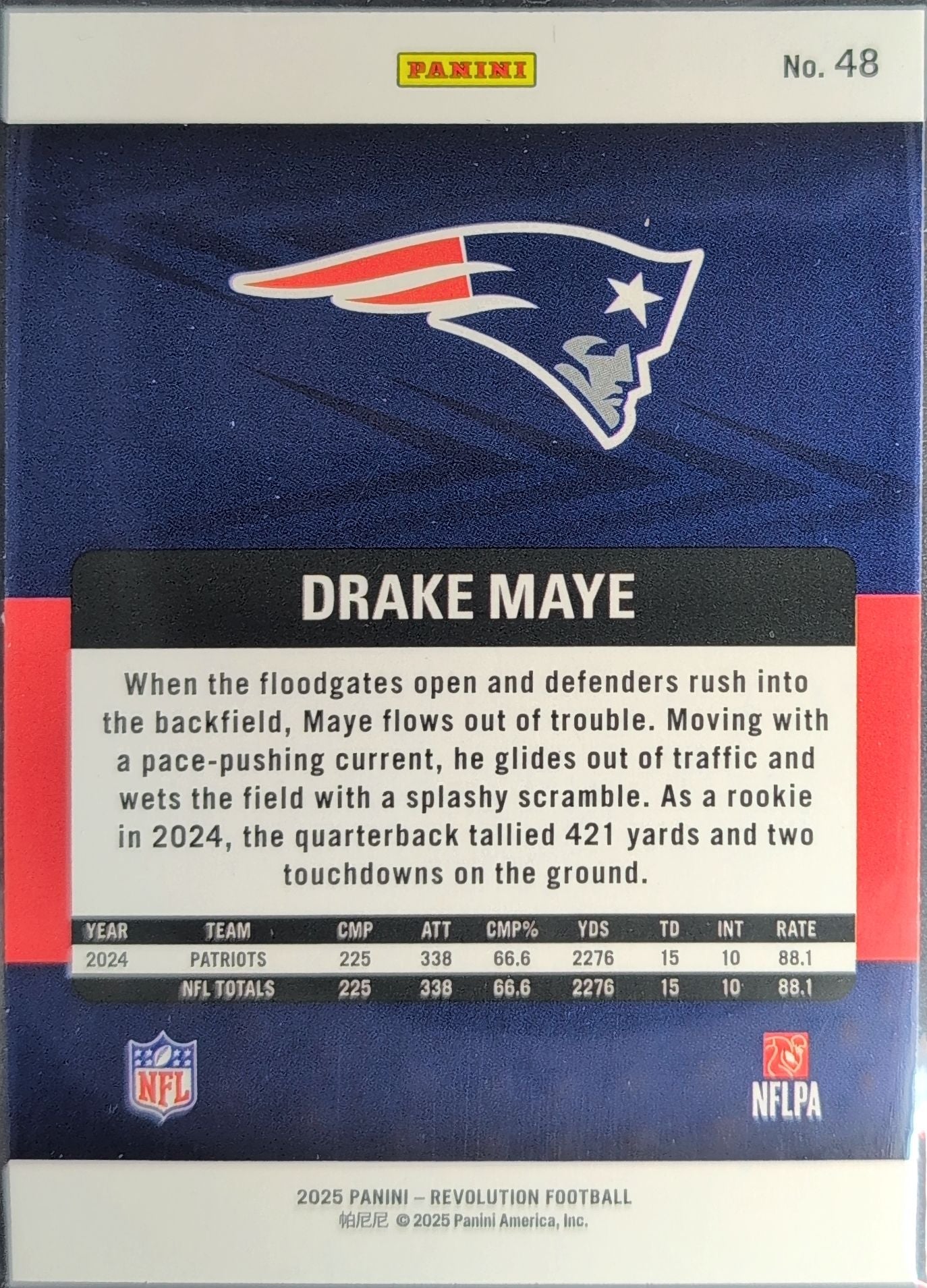 2025 Panini Revolution Drake Maye #48 New England Patriots back