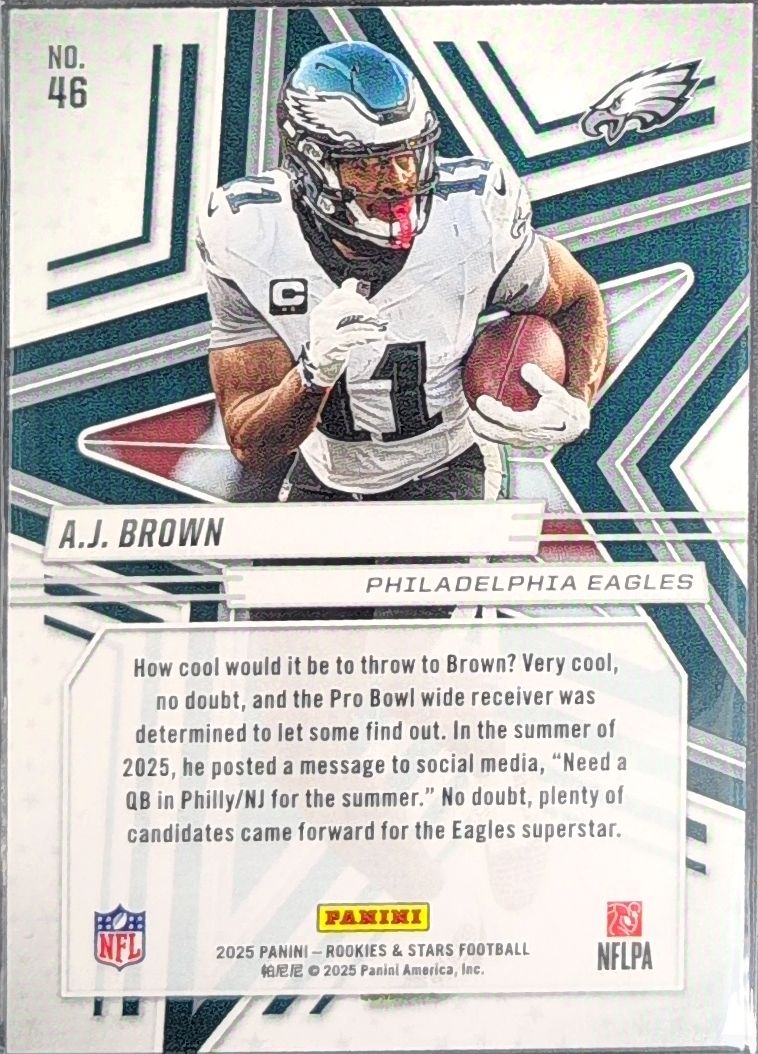 2025 Panini Rookies & Stars A.J. Brown #46 Red Philadelphia Eagles back