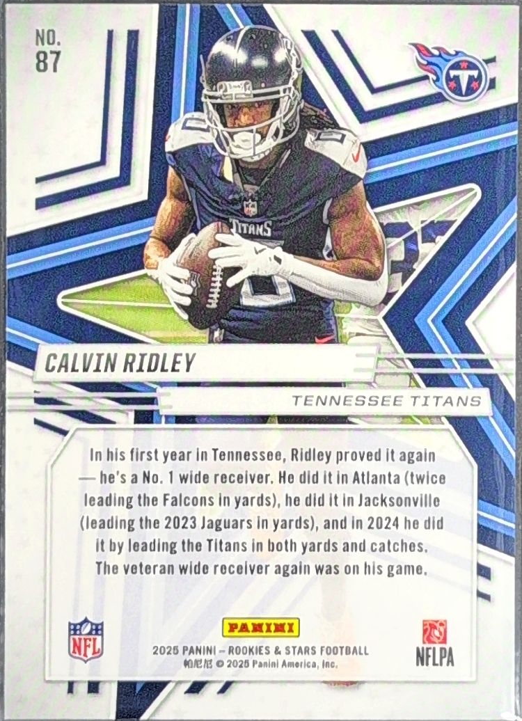 2025 Panini Rookies & Stars Calvin Ridley #87 red Tennessee Titans back