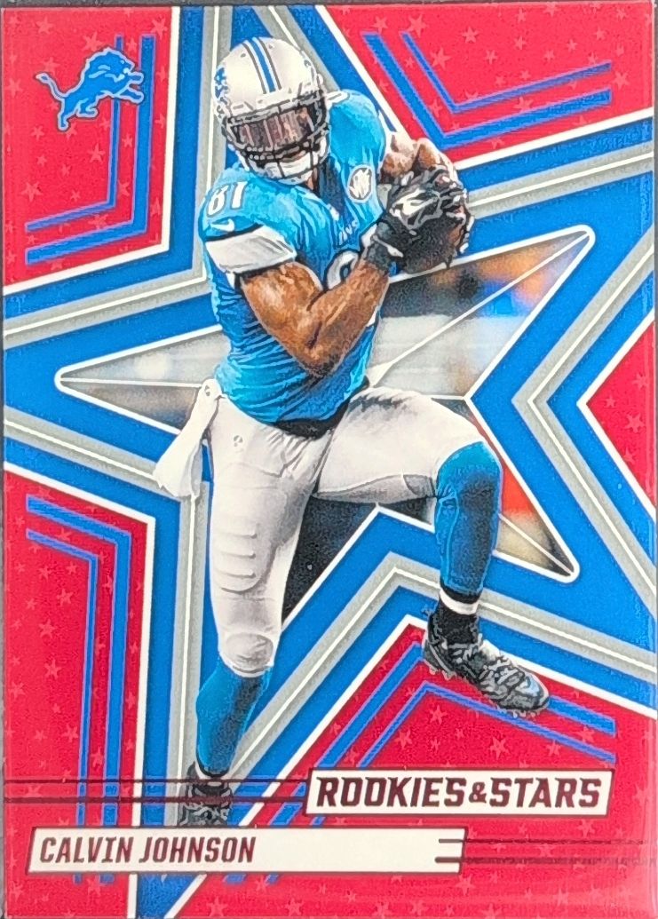 2025 Panini Rookies & Stars Calvin Johnson #70 Red Detroit Lions front