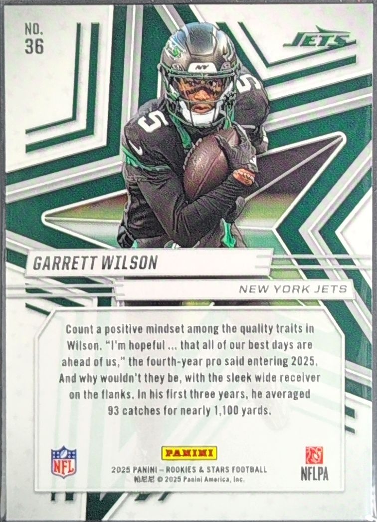 2025 Panini Rookies & Stars Garrett Wilson #36 Red New York Jets back