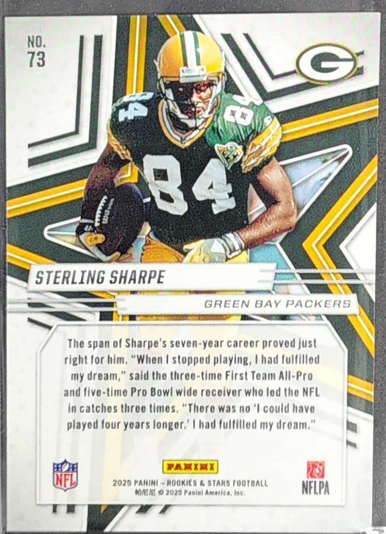 2025 Panini Rookies & Stars Sterling Sharpe #73 red Green Bay Packers back