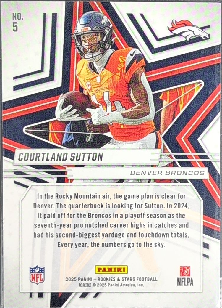 2025 Panini Rookies & Stars Courtland Sutton #5 Red Denver Broncos back