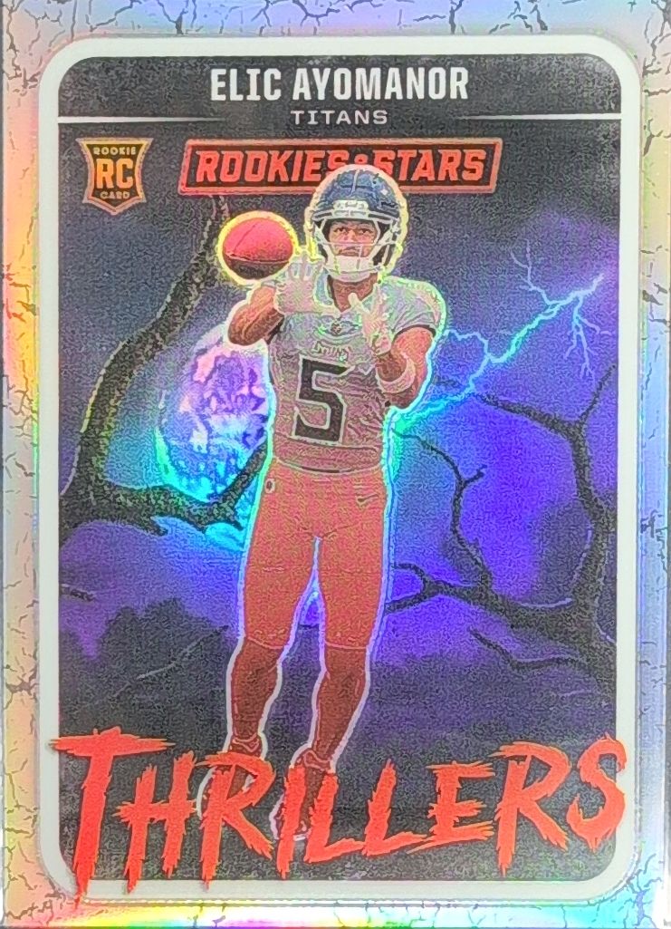 2025 Panini Rookies & Stars Elic Ayomanor #22 Thrillers Silver Tennessee Titans front