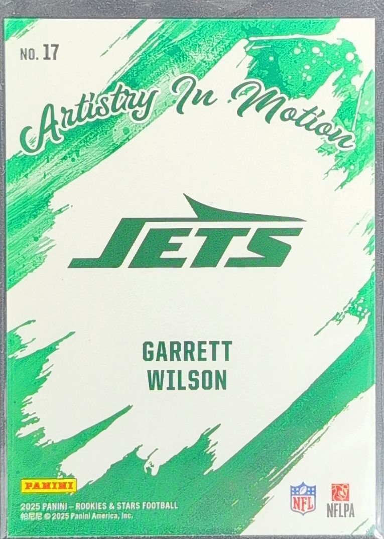 2025 Panini Rookies & Stars Garrett Wilson #17 Artistry in Motion New York Jets back