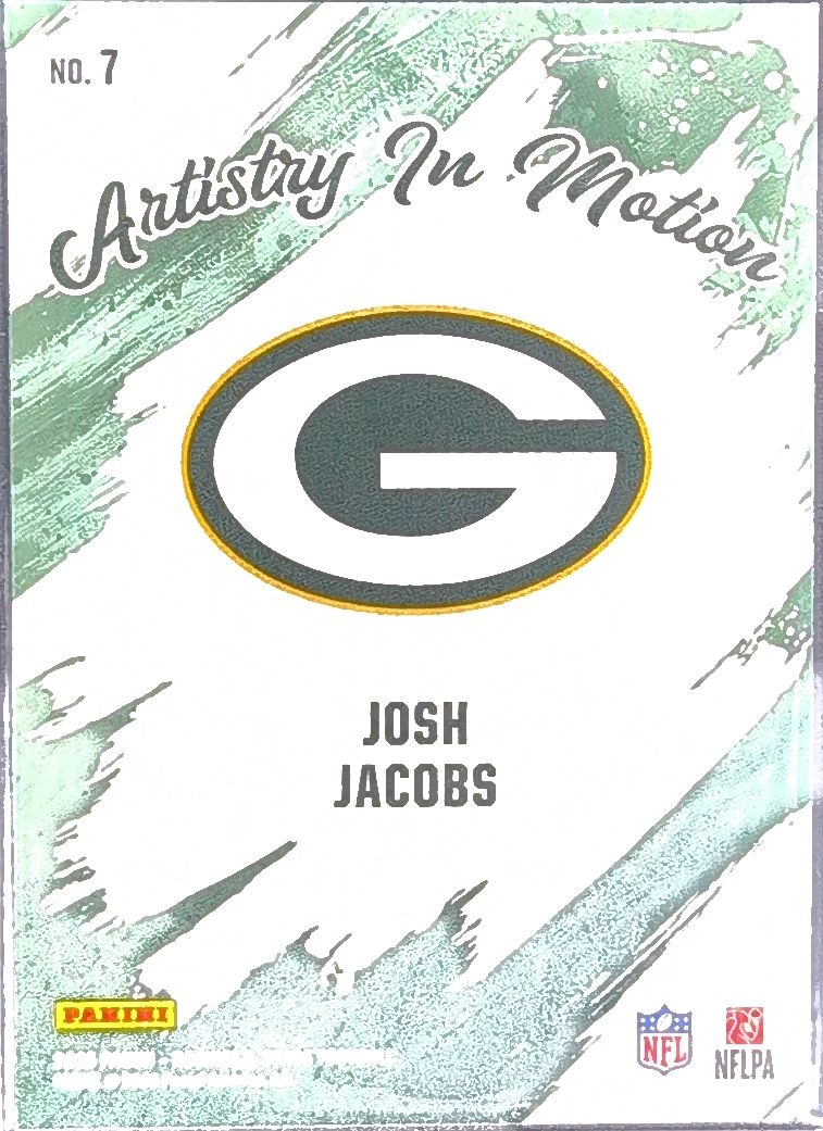 2025 Panini Rookies & Stars Josh Jacobs #7 Artistry in Motion Green Bay Packers back