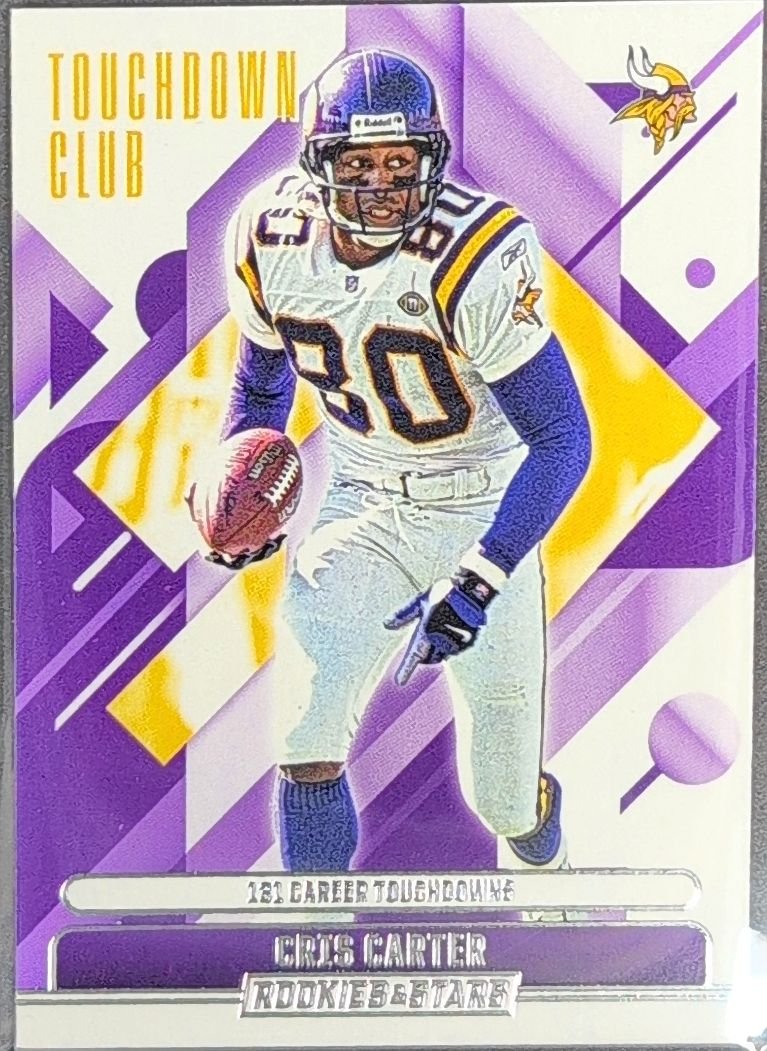 Cris Carter 2025 Panini Rookies & Stars #5 Touchdown Club Minnesota Vikings - front image