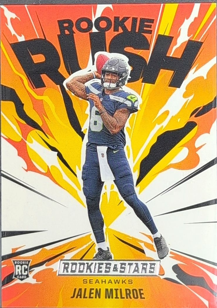 2025 Panini Rookies & Stars Jalen Milroe #5 Rookie Rush Seattle Seahawks front