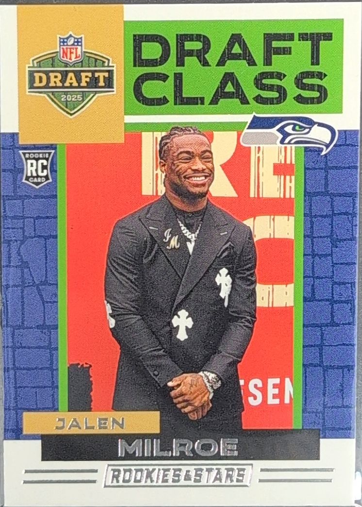 2025 Panini Rookies & Stars Jalen Milroe #11 Draft Class Seattle Seahawks front