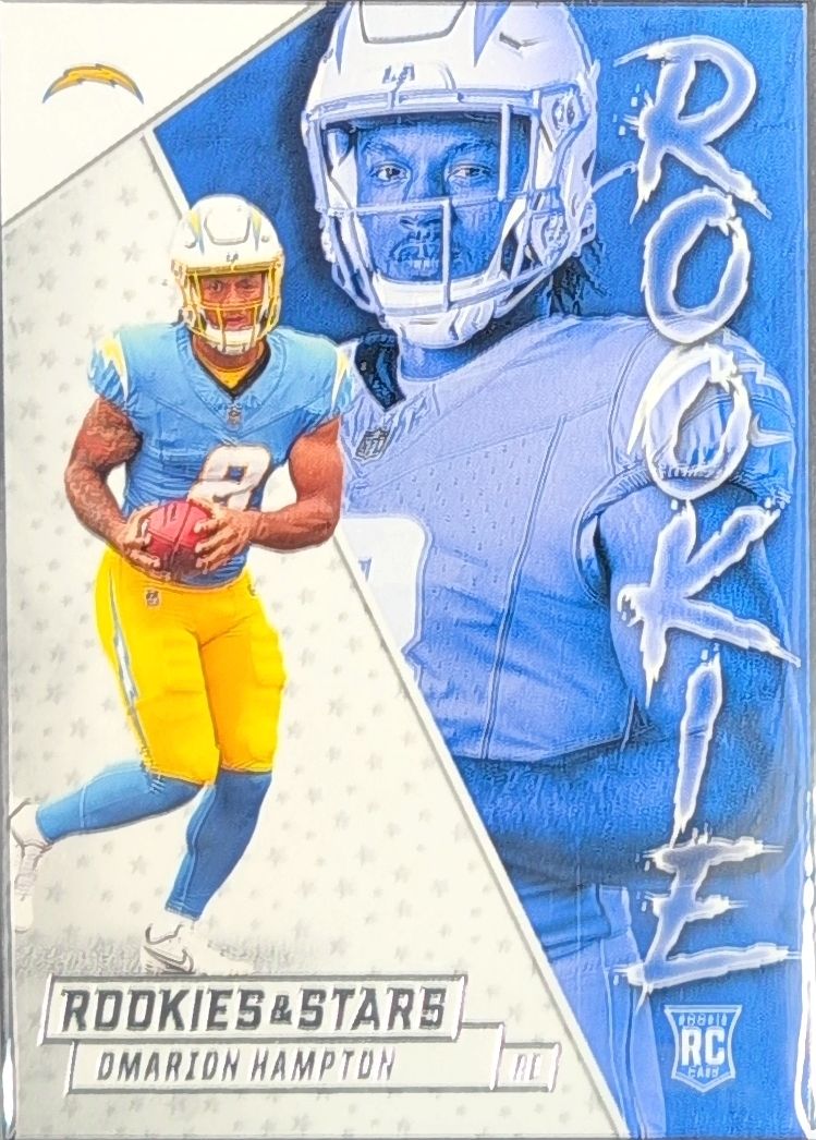 2025 Panini Rookies & Stars Omarion Hampton #17 Rookie Exclusive Los Angeles Chargers front