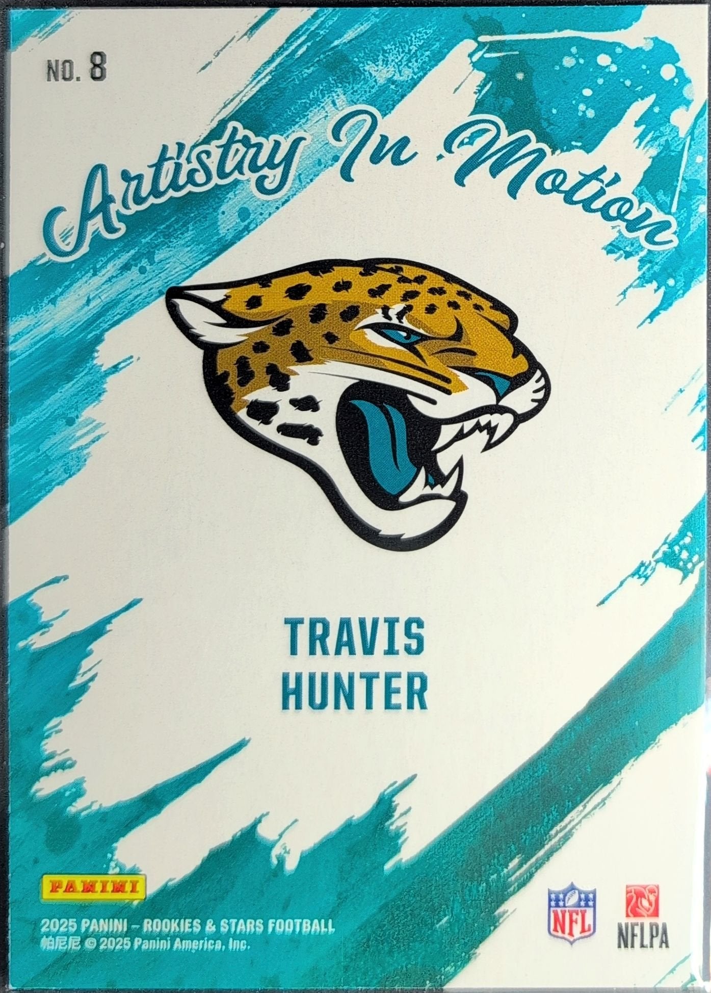 Travis Hunter 2025 Panini Rookies & Stars #8 Artistry in Motion Jacksonville Jaguars - back image