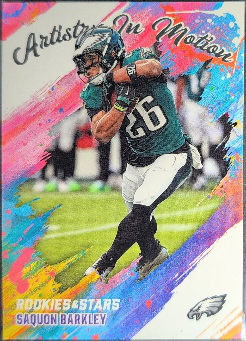 2025 Panini Rookies & Stars Saquon Barkley #18 Artistry in Motion Philadelphia Eagles front