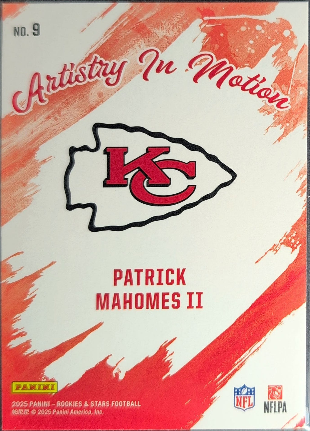 2025 Panini Rookies & Stars Patrick Mahomes II #9 Artistry in Motion Kansas City Chiefs back