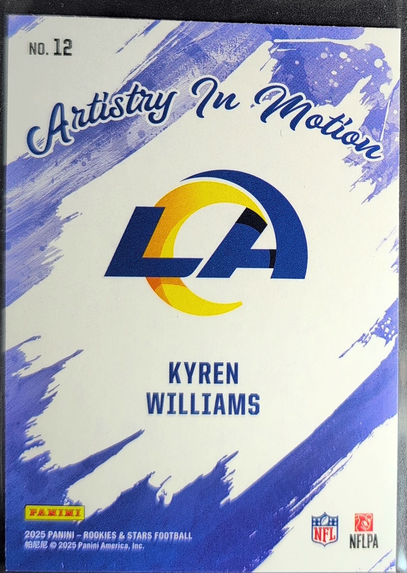 2025 Panini Rookies & Stars Kyren Williams #12 Artistry in Motion Los Angeles Rams back
