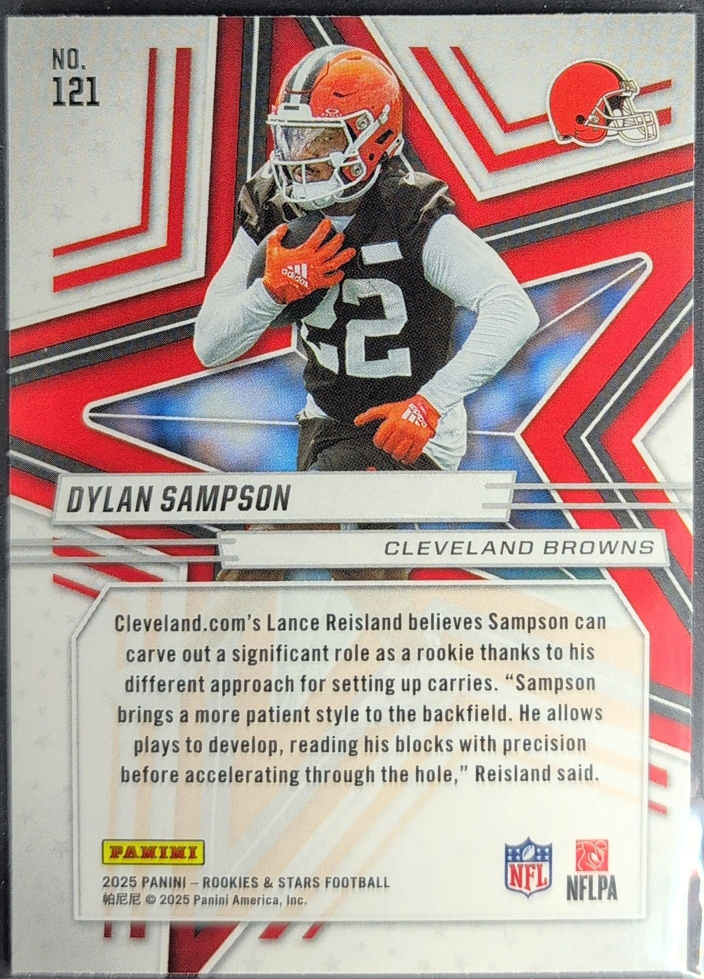 Dylan Sampson 2025 Panini Rookies & Stars #121 Green Rookie RC Cleveland Browns - back image