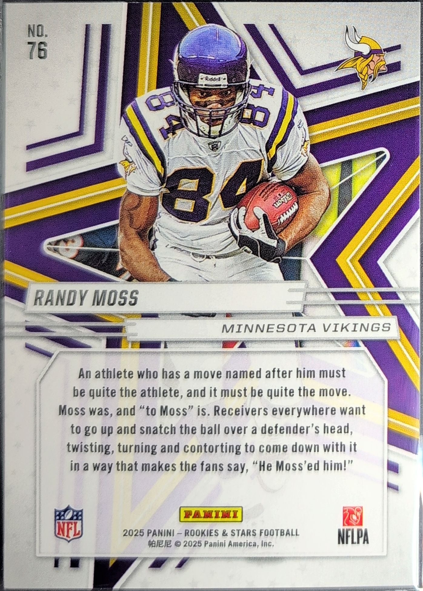 2025 Panini Rookies & Stars Randy Moss #76 Red Minnesota Vikings back