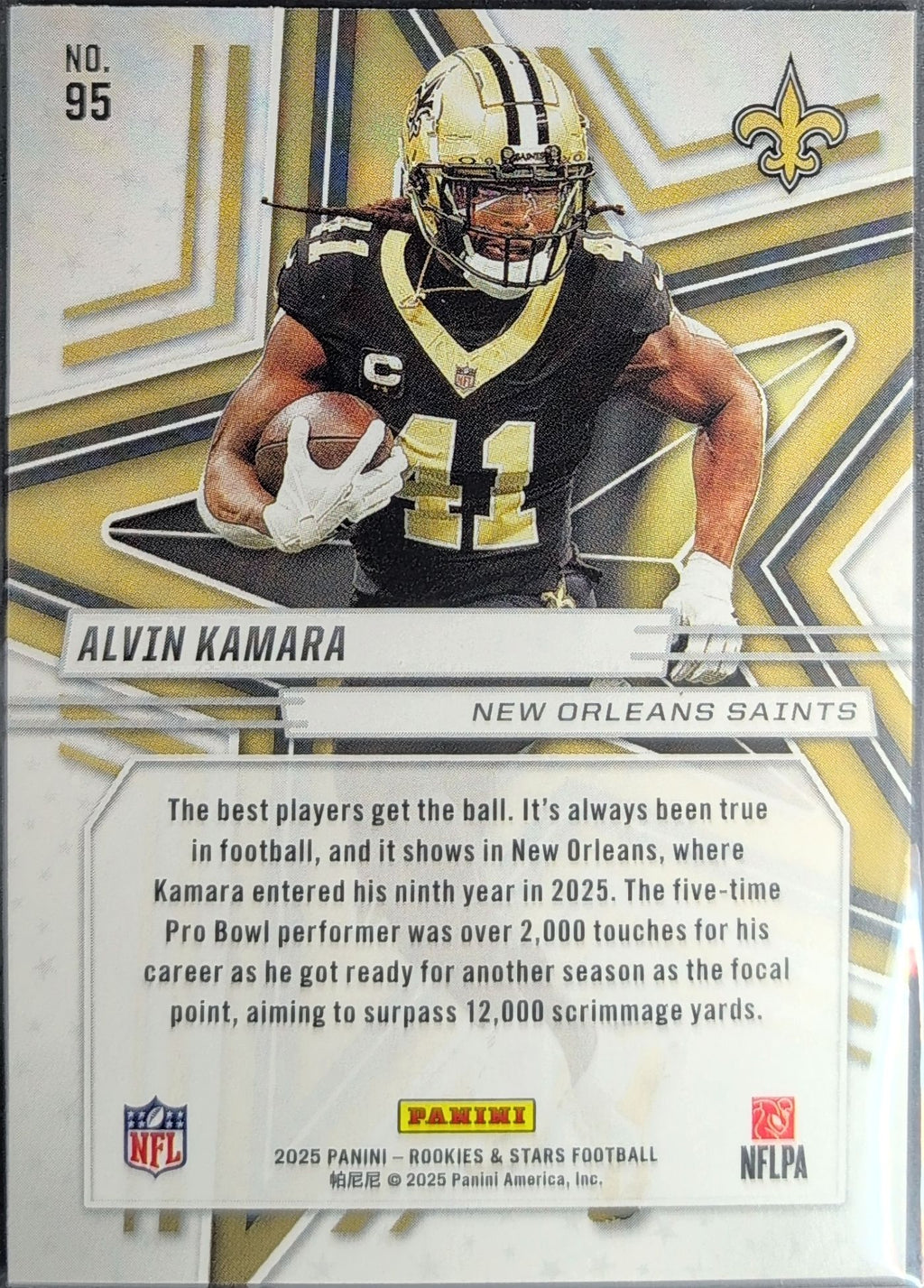 2025 Panini Rookies & Stars Alvin Kamara #95 Red New Orleans Saints back