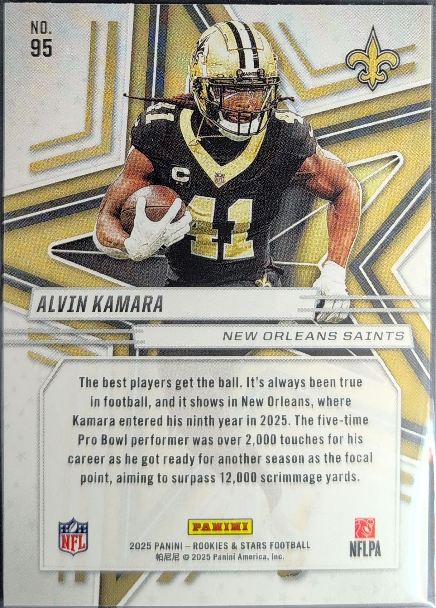2025 Panini Rookies & Stars Alvin Kamara #95 Red New Orleans Saints back
