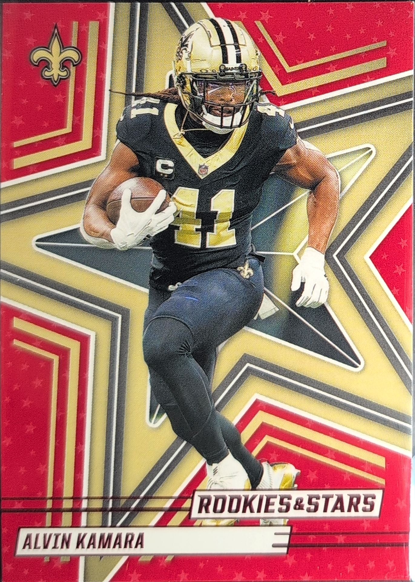 2025 Panini Rookies & Stars Alvin Kamara #95 Red New Orleans Saints front